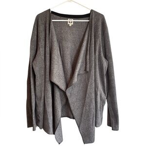 Anne Klein XL Gray Open Front Drape Cardigan Lightweight Knit